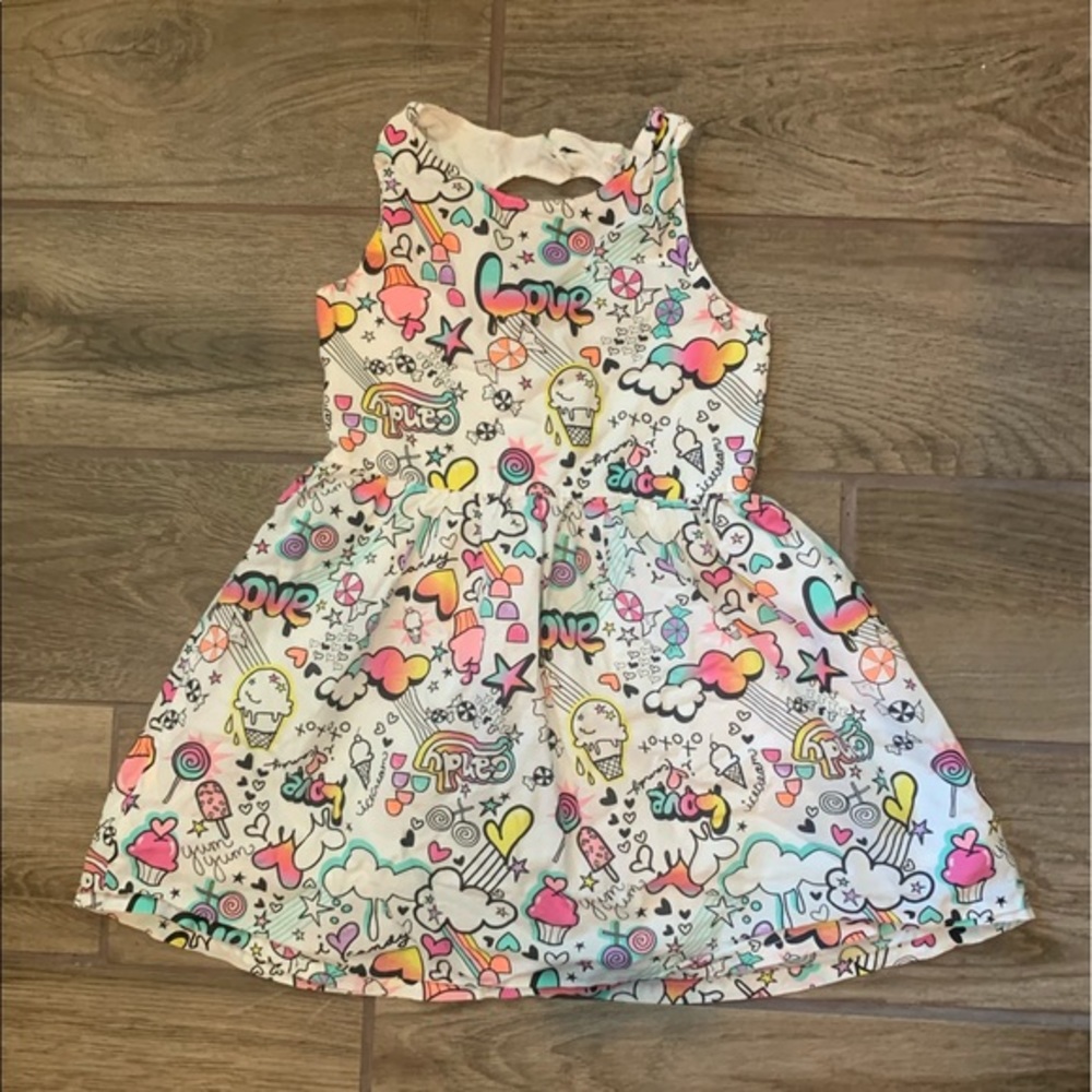 Fab Kids Girls Pop Art Cotton Dress Size 6